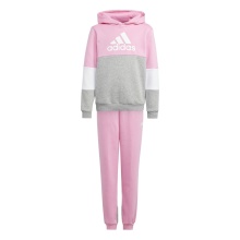 adidas Tracksuit Colourblock Fleece (Cotton Blend) pink/grey Girls